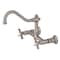 Kingston Brass KS3248BEX 8" Center Wall Mount Bathroom Faucet, Brushed Nickel KS3248BEX - alternate 1